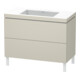 Duravit Waschtischunterschrank c-bonded L-Cube 100x48cm, o HL, Tau ma, 2 Ausz., steh.-1