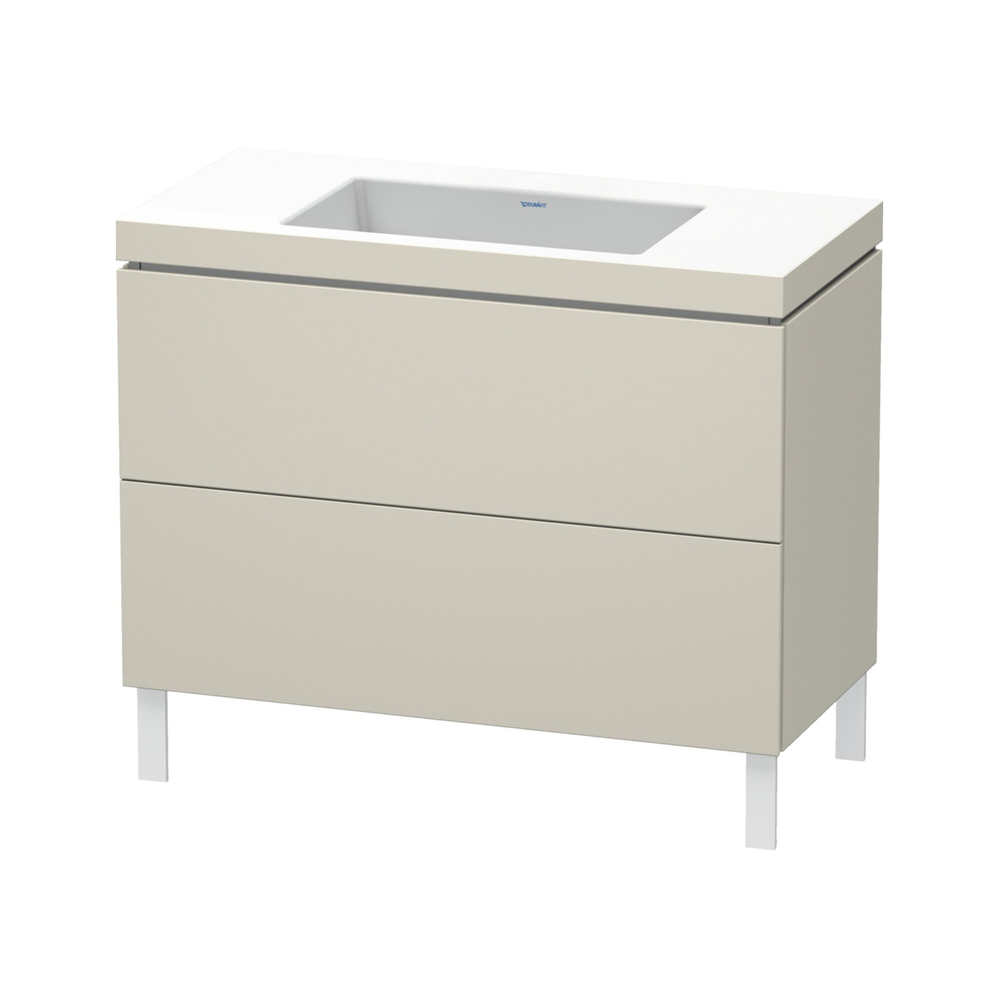 Duravit Waschtischunterschrank c-bonded L-Cube 100x48cm, o HL, Tau matt, 2 Ausz., steh.