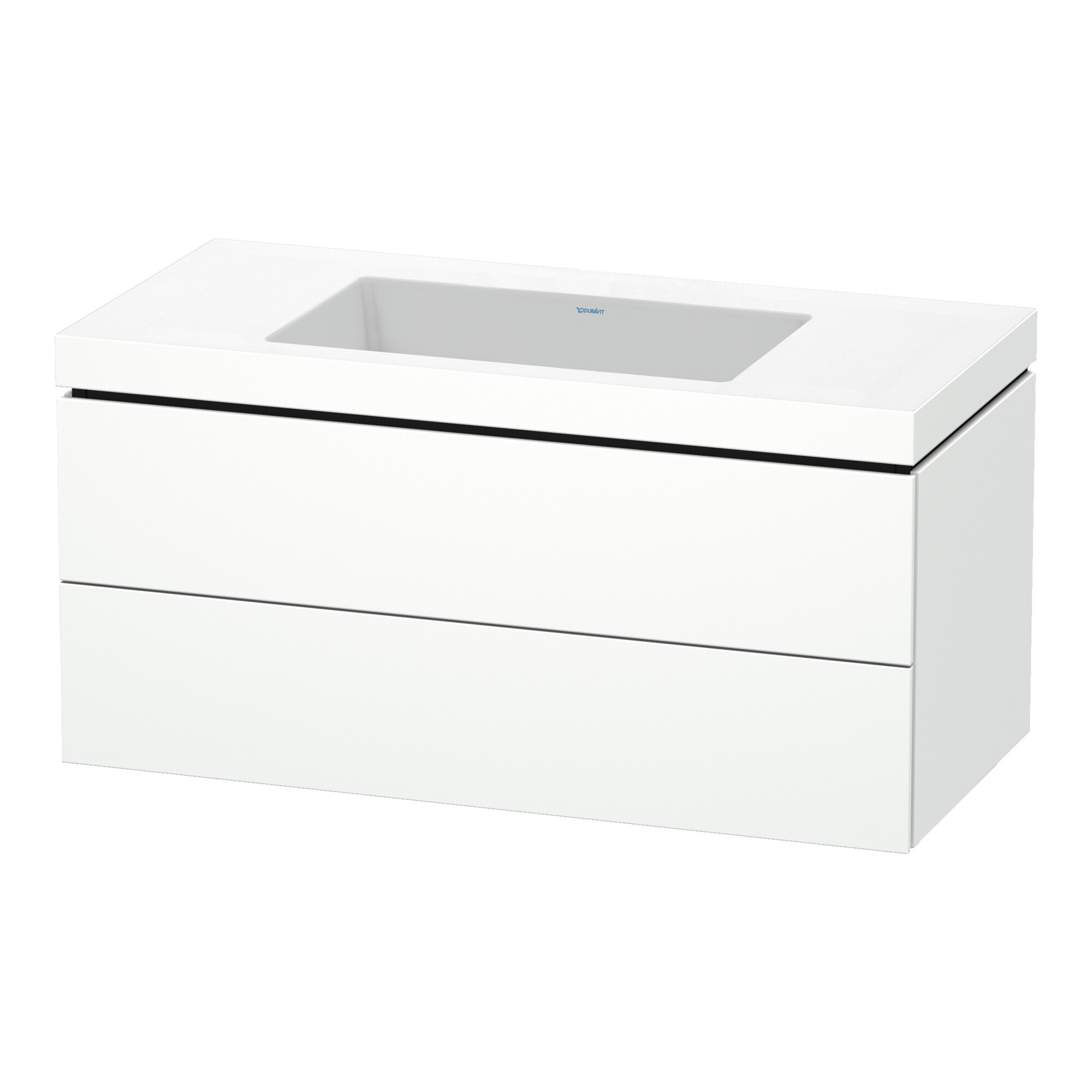 Duravit Waschtischunterschrank c-bonded L-Cube 100x48cm, o HL, w matt, 2 Schub., wandhängend