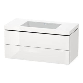 Duravit Waschtischunterschrank c-bonded L-Cube 100x48cm, o HL, we. hgl, 2 Schub., wandhängend