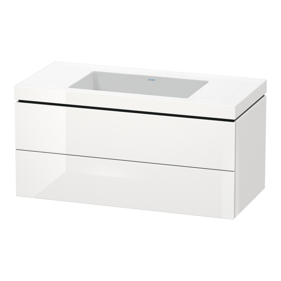 Duravit Waschtischunterschrank c-bonded L-Cube 100x48cm, o HL, we. hgl, 2 Schub., wandhängend