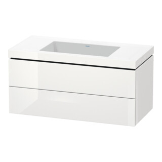 Duravit Waschtischunterschrank c-bonded L-Cube 100x48cm, o HL, we. hgl, 2 Schub., wandhängend