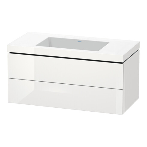 Duravit Waschtischunterschrank c-bonded L-Cube 100x48cm, o HL, we. hgl, 2 Schub., wandhängend