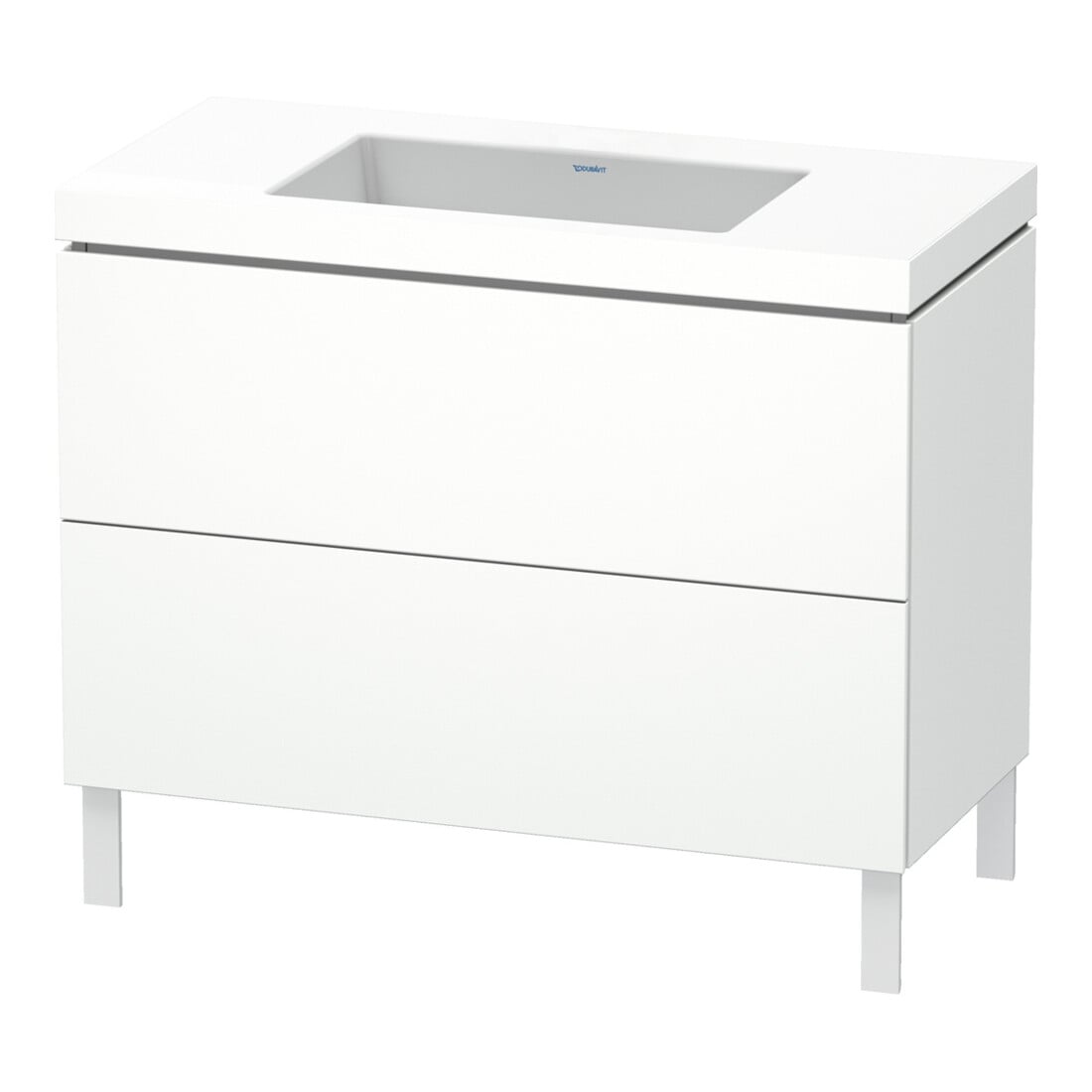 Duravit Waschtischunterschrank c-bonded L-Cube 100x48cm, o HL, we. matt, 2 Ausz., steh.
