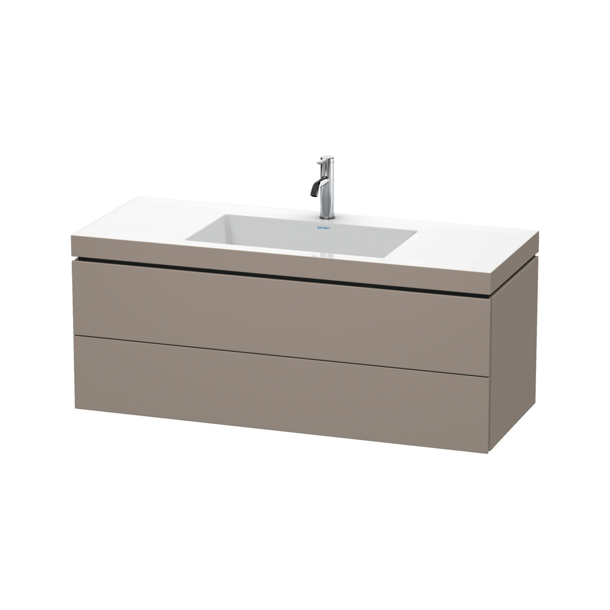 Duravit Waschtischunterschrank c-bonded L-Cube 120x48cm, 1 HL, bas. ma, 2 Schub., wandhängend