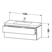 Duravit Waschtischunterschrank c-bonded L-Cube 120x48cm, 1 HL, E d ge, 2 Schub., wandhängend-4