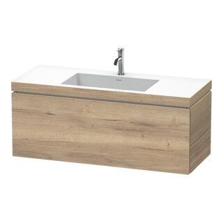 Duravit Waschtischunterschrank c-bonded L-Cube 120x48cm, 1 HL, Ei marm., 1 Ausz., wandhängend