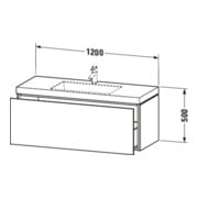 Duravit Waschtischunterschrank c-bonded L-Cube 120x48cm, 1 HL, Ei marm., 1 Ausz., wandhängend-4