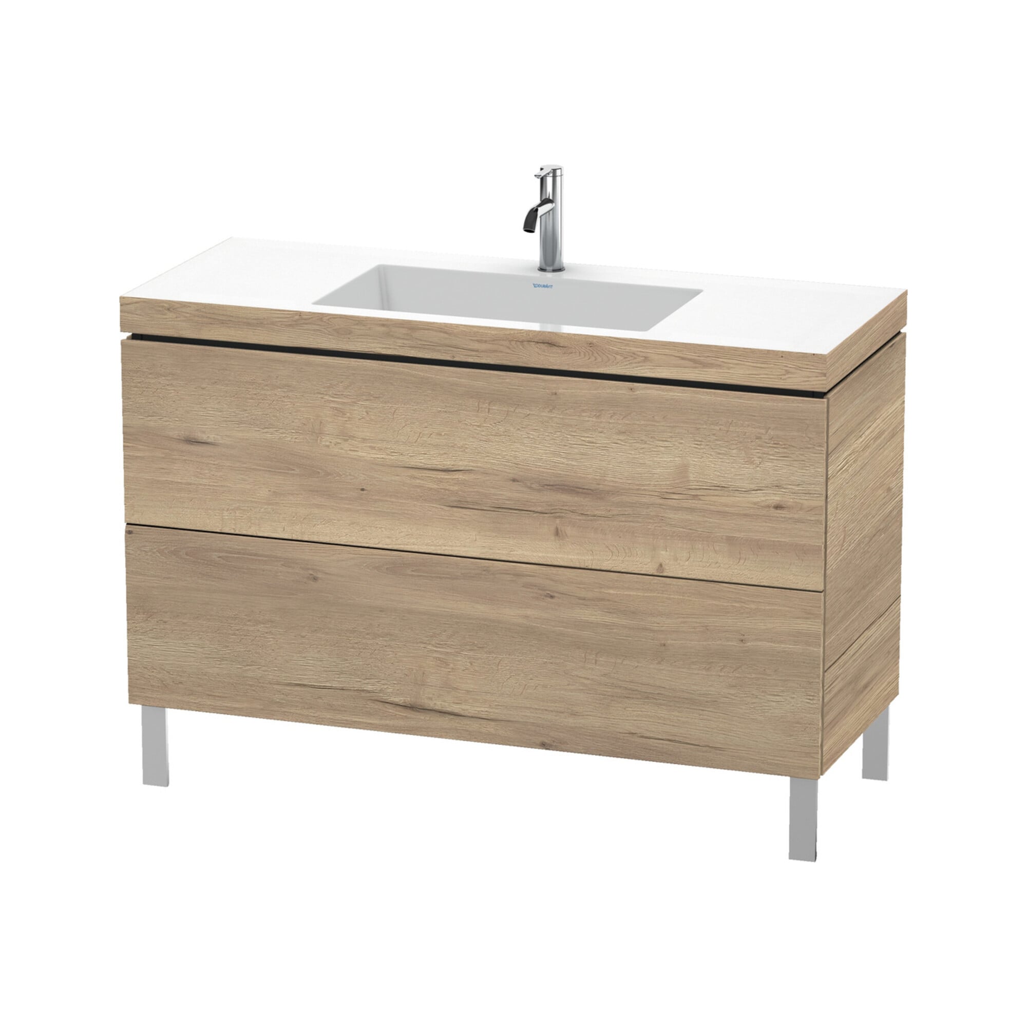 Duravit Waschtischunterschrank c-bonded L-Cube 120x48cm, 1 HL, Ei marm., 2 Ausz., steh.