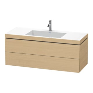Duravit Waschtischunterschrank c-bonded L-Cube 120x48cm, 1 HL, Ei natur, 2 Schubkästen