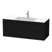 Duravit Waschtischunterschrank c-bonded L-Cube 120x48cm, 1 HL, Ei sw, 2 Schubkästen