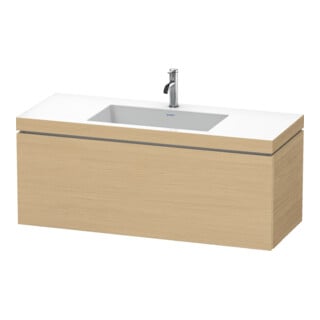 Duravit Waschtischunterschrank c-bonded L-Cube 120x48cm, 1 HL, Eiche natur, 1 Auszug
