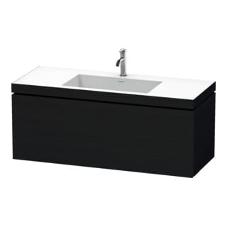 Duravit Waschtischunterschrank c-bonded L-Cube 120x48cm, 1 HL, Eiche schwarz, 1 Auszug