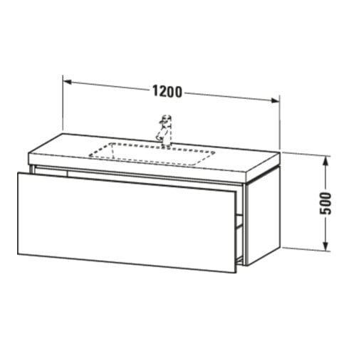 Duravit Waschtischunterschrank c-bonded L-Cube 120x48cm, 1 HL, Eiche schwarz, 1 Auszug