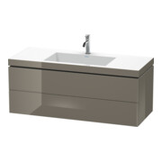 Duravit Waschtischunterschrank c-bonded L-Cube 120x48cm, 1 HL, f G hgl, 2 Schub., wandhängend