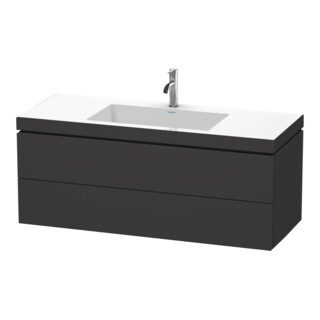 Duravit Waschtischunterschrank c-bonded L-Cube 120x48cm, 1 HL, gra m, 2 Schub., wandhängend