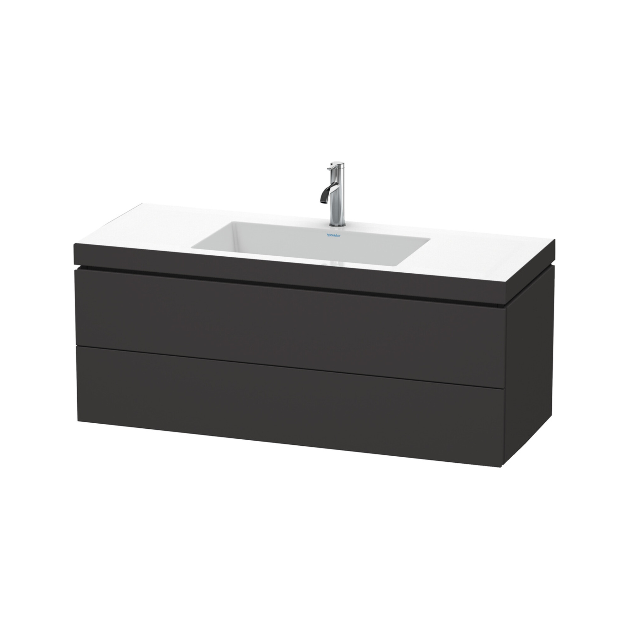 Duravit Waschtischunterschrank c-bonded L-Cube 120x48cm, 1 HL, gra m, 2 Schub., wandhängend