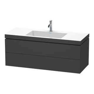 Duravit Waschtischunterschrank c-bonded L-Cube 120x48cm, 1 HL, gra ma, 2 Schub., wandhängend