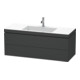 Duravit Waschtischunterschrank c-bonded L-Cube 120x48cm, 1 HL, gra ma, 2 Schub., wandhängend-1