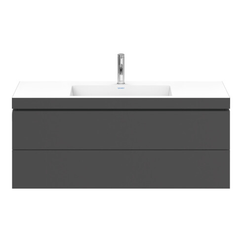 Duravit Waschtischunterschrank c-bonded L-Cube 120x48cm, 1 HL, gra ma, 2 Schub., wandhängend