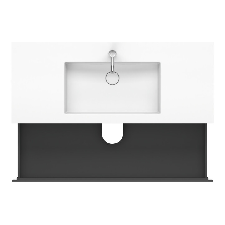 Duravit Waschtischunterschrank c-bonded L-Cube 120x48cm, 1 HL, gra ma, 2 Schub., wandhängend