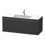 Duravit Waschtischunterschrank c-bonded L-Cube 120x48cm, 1 HL, gra matt, 1 Ausz., wandhängend