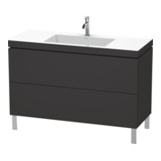 Duravit Waschtischunterschrank c-bonded L-Cube 120x48cm, 1 HL, gra matt, 2 Ausz., steh.