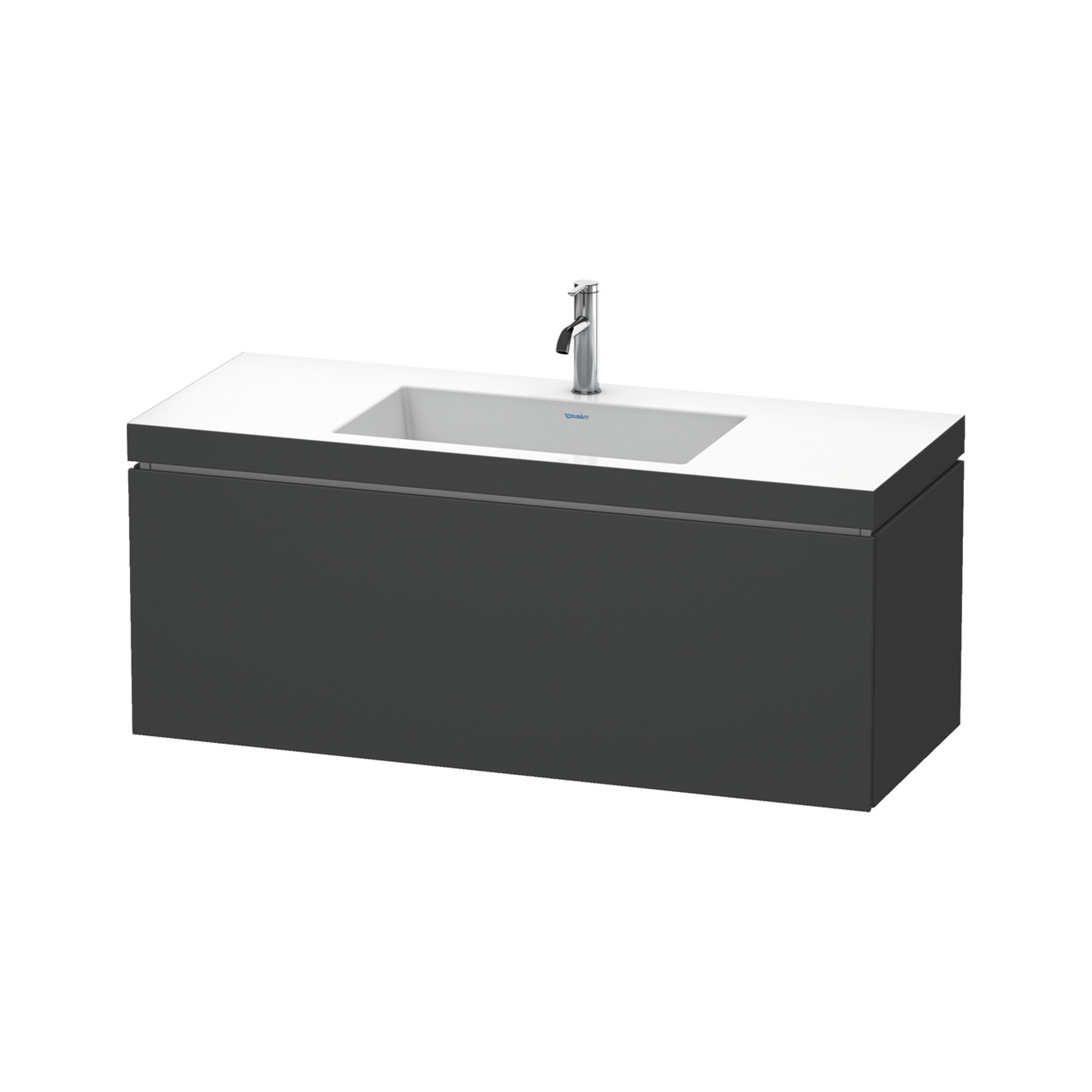 Duravit Waschtischunterschrank c-bonded L-Cube 120x48cm, 1 HL, graph ma, 1 Ausz., wandhängend