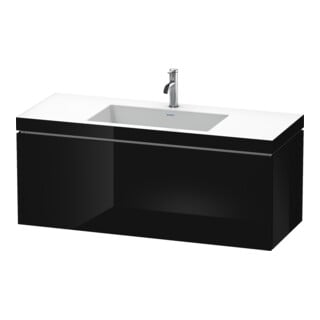 Duravit Waschtischunterschrank c-bonded L-Cube 120x48cm, 1 HL, sw hgl, 1 Ausz., wandhängend