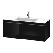 Duravit Waschtischunterschrank c-bonded L-Cube 120x48cm, 1 HL, sw hgl, 1 Ausz., wandhängend