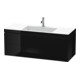 Duravit Waschtischunterschrank c-bonded L-Cube 120x48cm, 1 HL, sw hgl, 2 Schub., wandhängend-1