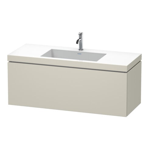 Duravit Waschtischunterschrank c-bonded L-Cube 120x48cm, 1 HL, Tau ma, 1 Ausz., wandhängend