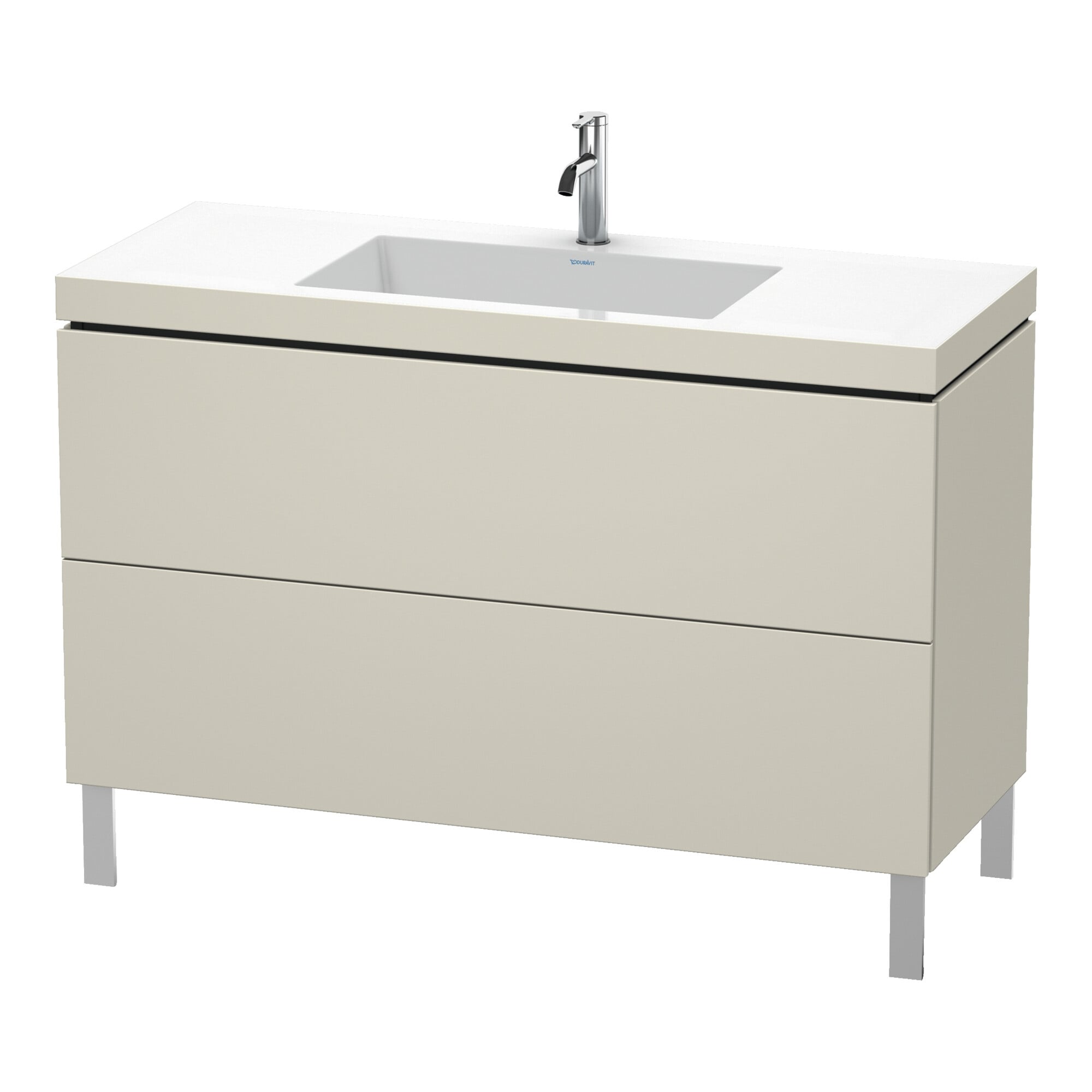Duravit Waschtischunterschrank c-bonded L-Cube 120x48cm, 1 HL, Tau matt, 2 Ausz., steh.