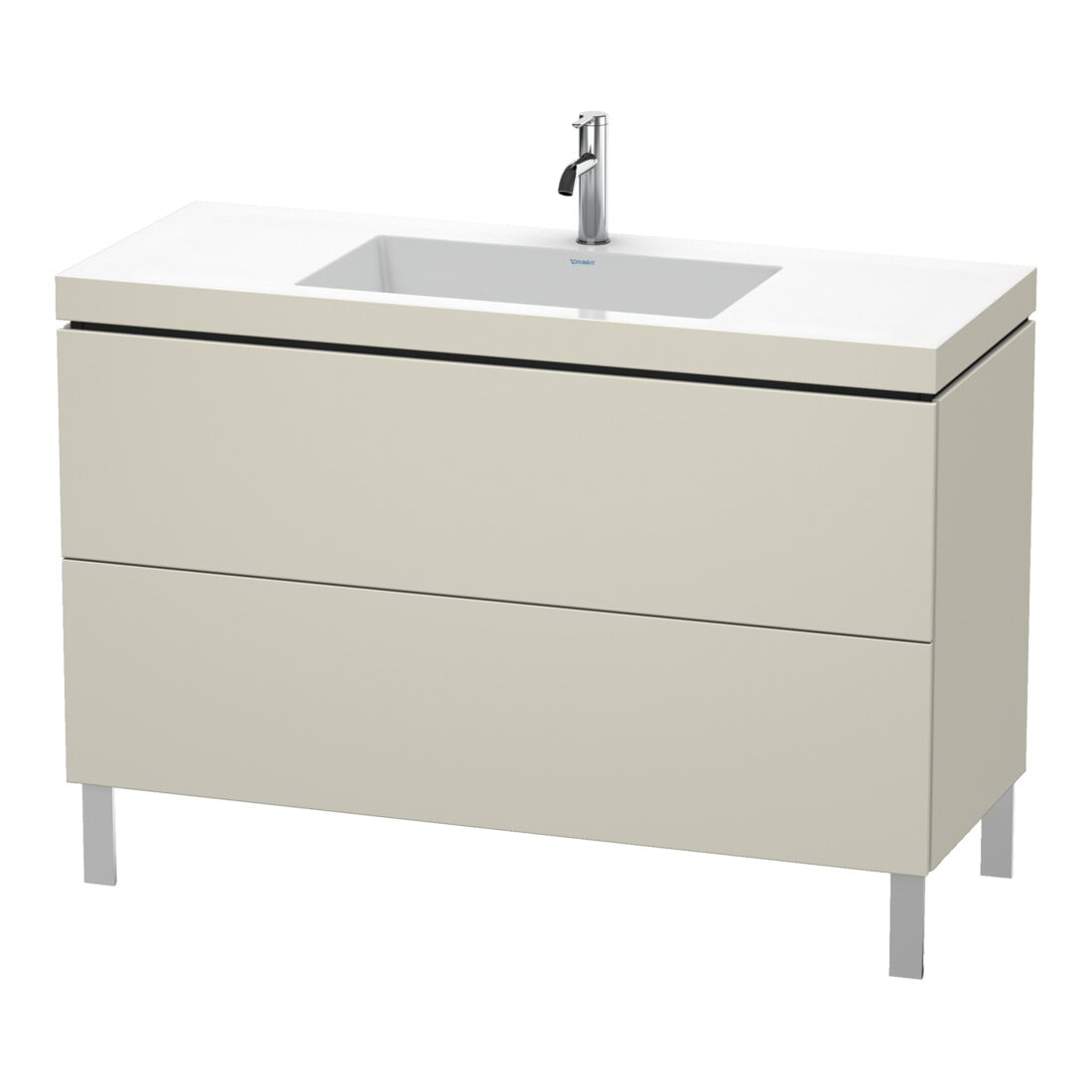 Duravit Waschtischunterschrank c-bonded L-Cube 120x48cm, 1 HL, Tau matt, 2 Ausz., steh.