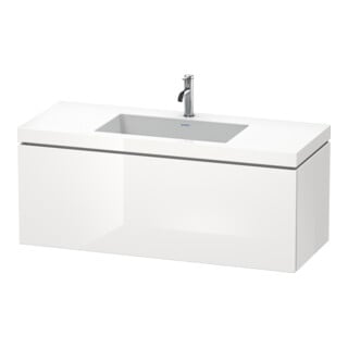 Duravit Waschtischunterschrank c-bonded L-Cube 120x48cm, 1 HL, we. hgl, 1 Ausz., wandhängend