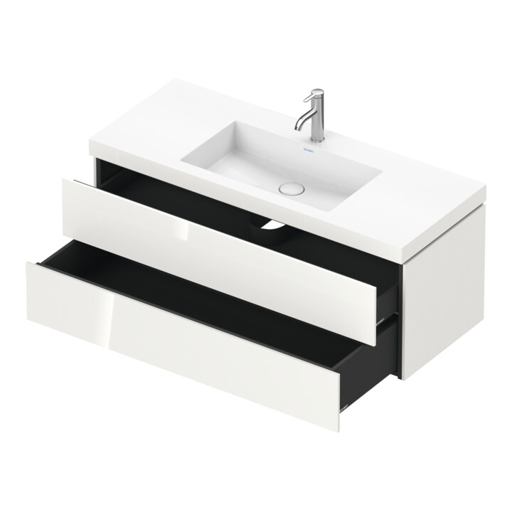Duravit Waschtischunterschrank c-bonded L-Cube 120x48cm, 1 HL, we. hgl, 2 Schub., wandhängend