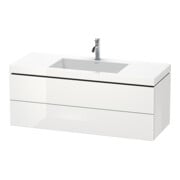 Duravit Waschtischunterschrank c-bonded L-Cube 120x48cm, 1 HL, we. hgl, 2 Schub., wandhängend