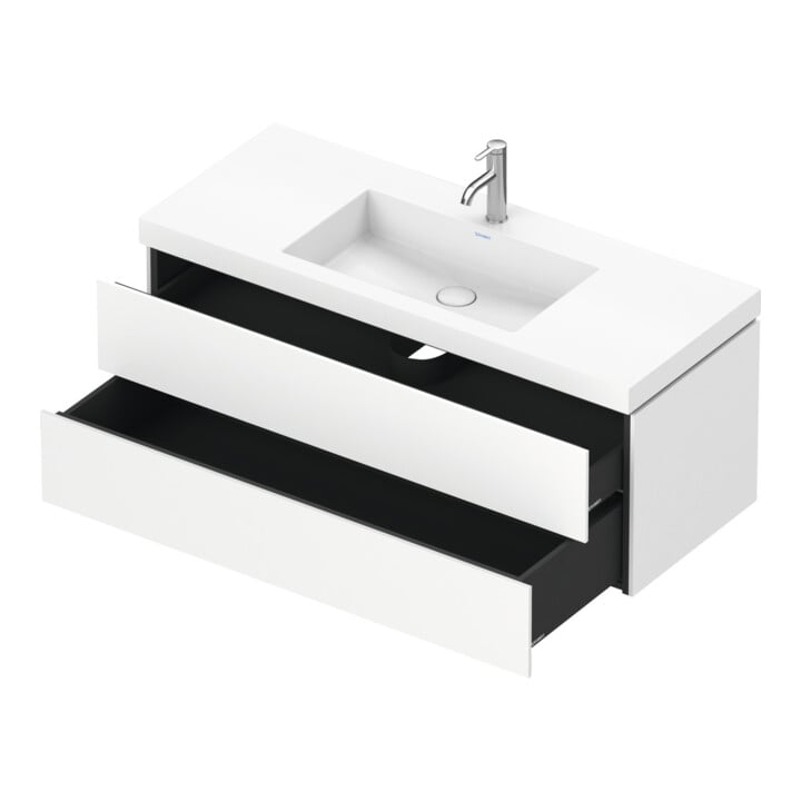 Duravit Waschtischunterschrank c-bonded L-Cube 120x48cm, 1 HL, we. ma, 2 Schub., wandhängend