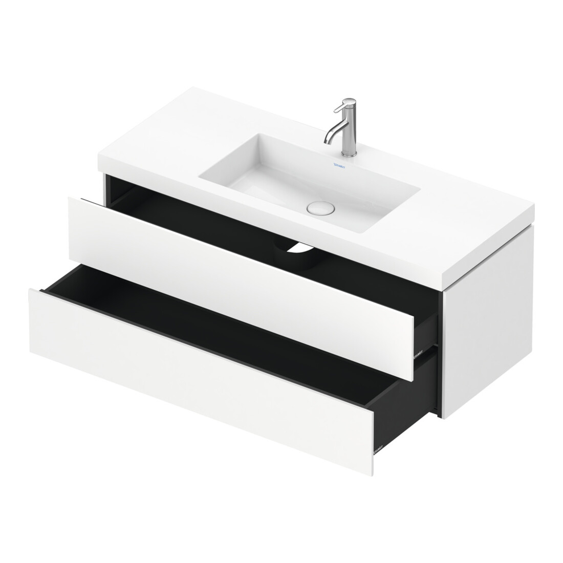 Duravit Waschtischunterschrank c-bonded L-Cube 120x48cm, 1 HL, we. ma, 2 Schub., wandhängend
