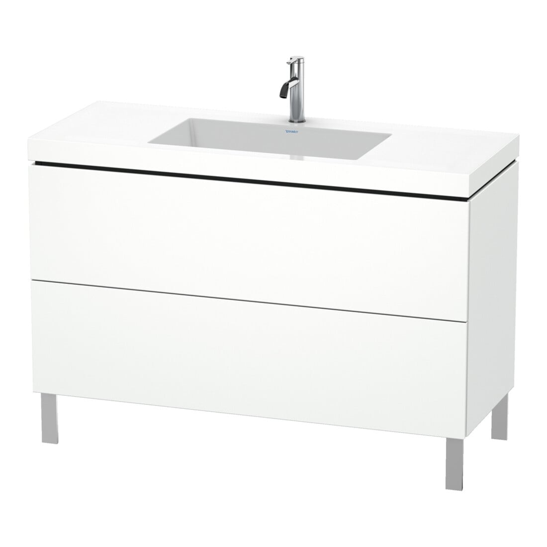Duravit Waschtischunterschrank c-bonded L-Cube 120x48cm, 1 HL, we. matt, 2 Ausz., steh.
