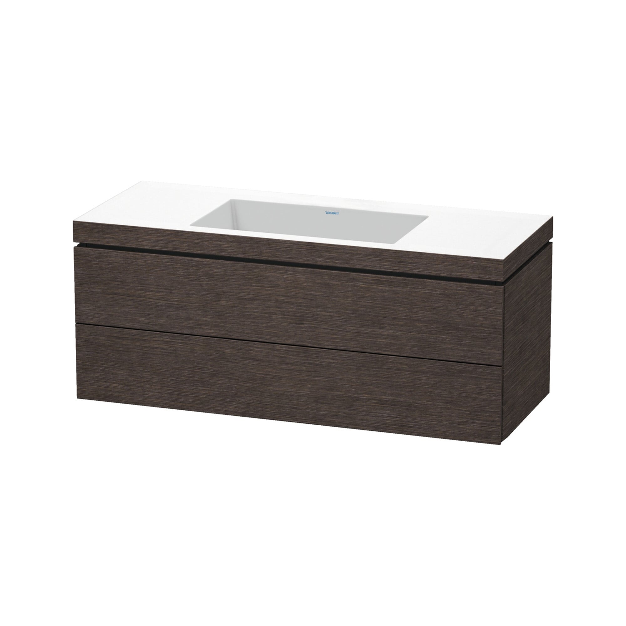 Duravit Waschtischunterschrank c-bonded L-Cube 120x48cm, o HL, E d ge, 2 Schub., wandhängend