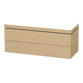 Duravit Waschtischunterschrank c-bonded L-Cube 120x48cm, o. HL, Ei natur, 2 Schubkästen