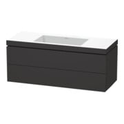 Duravit Waschtischunterschrank c-bonded L-Cube 120x48cm, o HL, gra m, 2 Schub., wandhängend