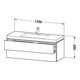 Duravit Waschtischunterschrank c-bonded L-Cube 120x48cm, o HL, gra m, 2 Schub., wandhängend