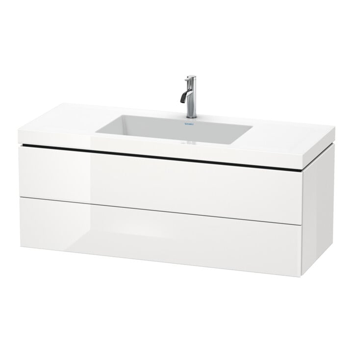 Duravit Waschtischunterschrank c-bonded L-Cube 120x48cm, o HL, gra ma, 2 Schub., wandhängend