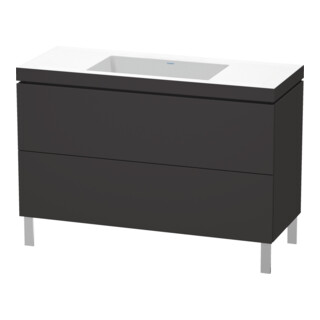 Duravit Waschtischunterschrank c-bonded L-Cube 120x48cm, o HL, gra matt, 2 Ausz., steh.