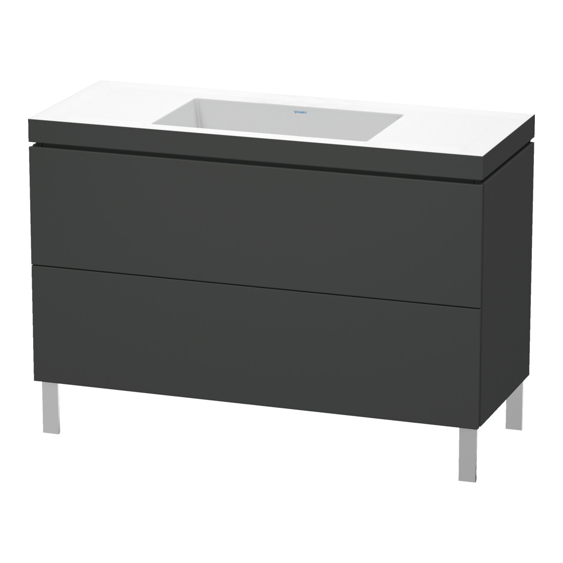 Duravit Waschtischunterschrank c-bonded L-Cube 120x48cm, o HL, graph ma, 2 Ausz., steh.