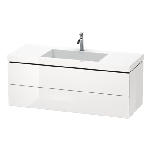 Duravit Waschtischunterschrank c-bonded L-Cube 120x48cm, o HL, med. Ei, 2 Schub., wandhängend