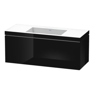 Duravit Waschtischunterschrank c-bonded L-Cube 120x48cm, o HL, sw hgl, 1 Ausz., wandhängend