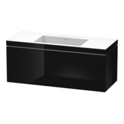 Duravit Waschtischunterschrank c-bonded L-Cube 120x48cm, o HL, sw hgl, 1 Ausz., wandhängend-1